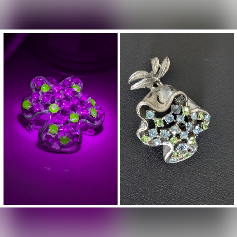 Coro Pegasus Vaseline Uranium Glass Brooch